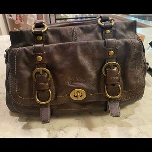 Coach dark brown leather purse